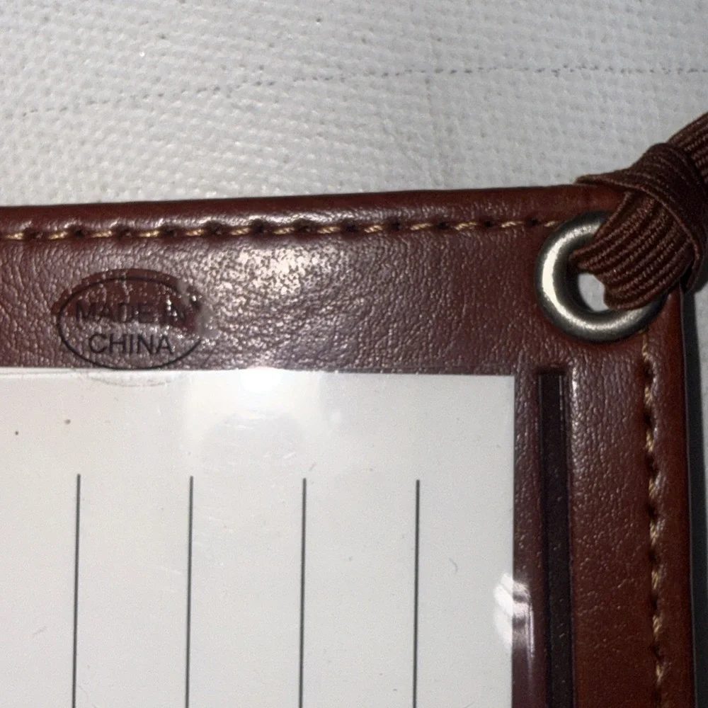Explore Georgia Travel Accessory Brown Leather Customizable Luggage Tag NWOT